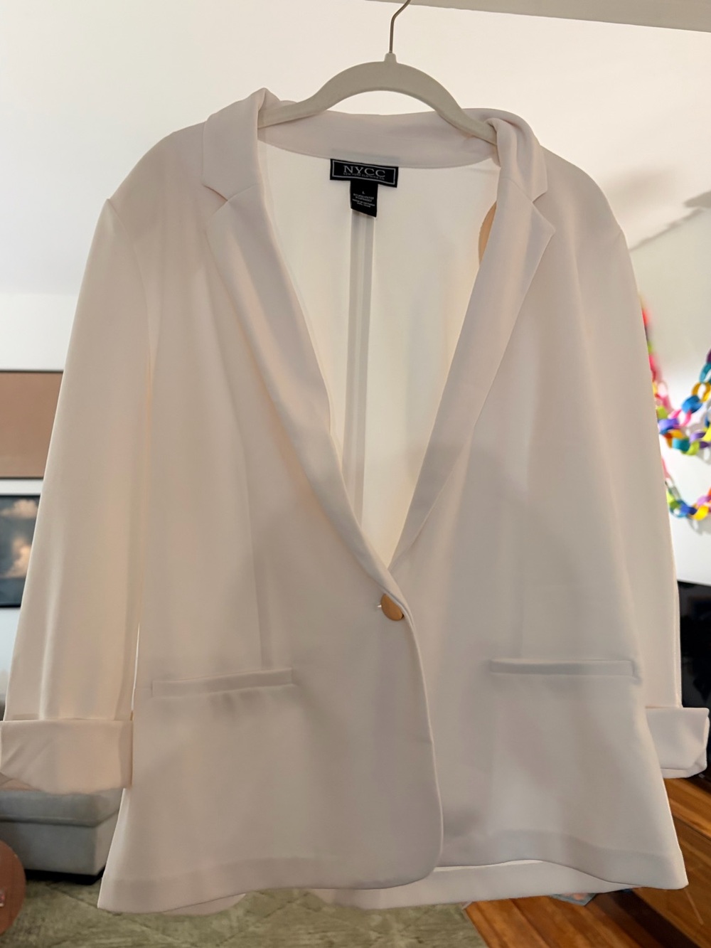 New York & Company Soft Cream Single-Button Blazer